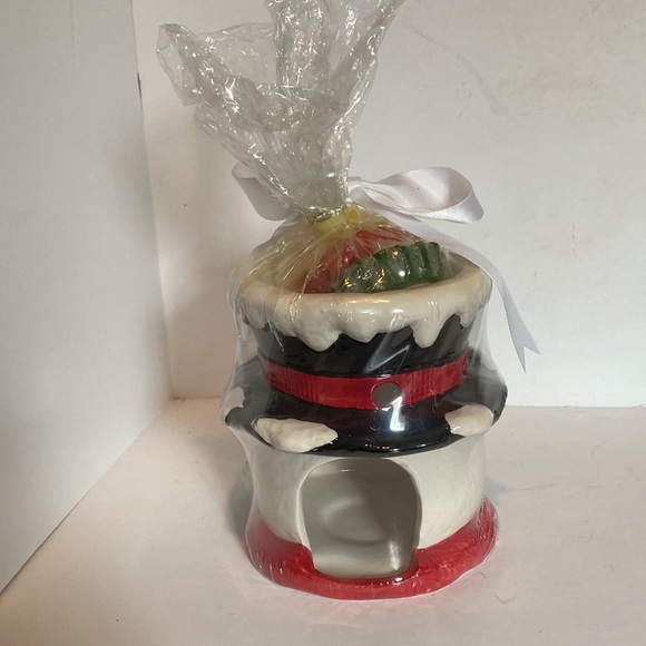 Yankee Candle Vintage Holiday Snowman Tart Warmer 1 Tea light 3 Melts RARE 6" T - Picture 6 of 14